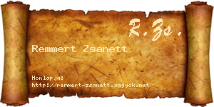 Remmert Zsanett névjegykártya